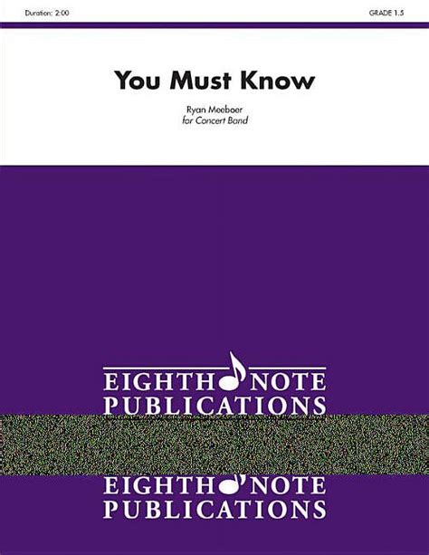 Eighth Note Publications You Must Know Conductor Score Paperback