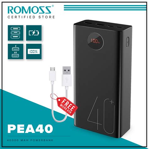 Romoss 40000mAh Power Bank PEA40 Pro 65W/ PEA40PF 22.5W/ PEA40 18W PD ...