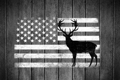 Deer Hunting Vintage American Flag Graphic By Rayan Creative Fabrica