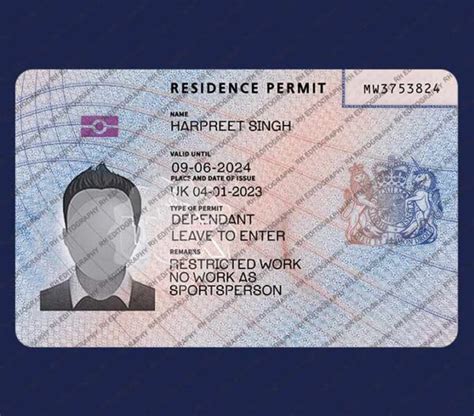 New Uk Resident Card Psd Template Rh Editography