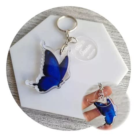 30 Llaveros Mariposa Azul Personalizado Souvenir Envío gratis