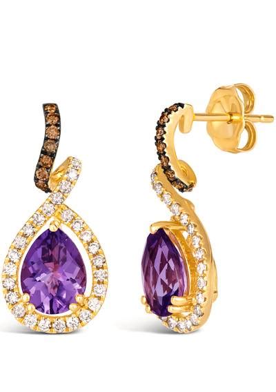 14K Honey Gold Earrings Chocolate Diamonds Nude Diamonds TSVN 27 Le Vian