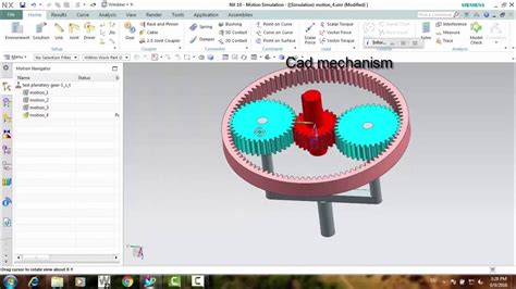 Planetery Gears Mechanism Transmission Part Nx Motion Simulation