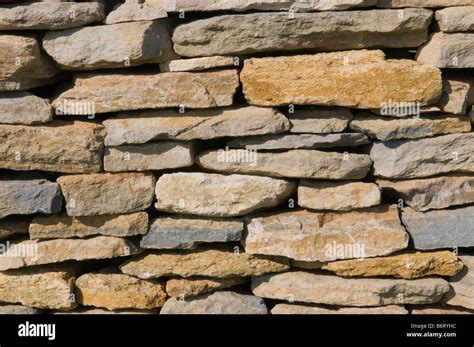 Close Up Of A New Purbeck Dry Stone Wall Stock Photo Alamy