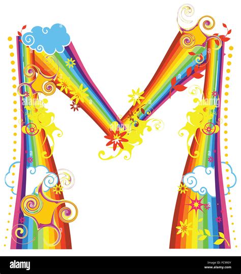 Rainbow letter M Stock Photo - Alamy