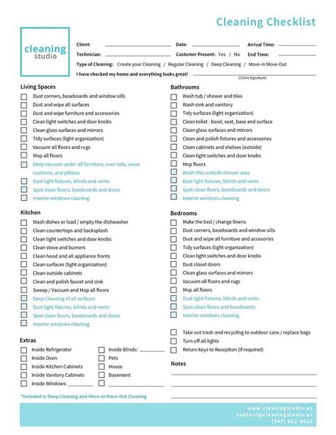 Deep House Cleaning Checklist Printable