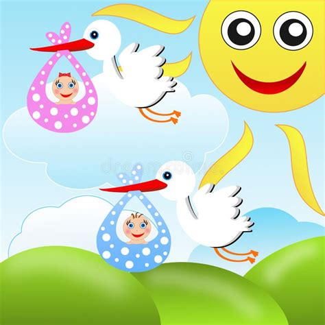 Storks Babies Stock Illustrations – 87 Storks Babies Stock ...