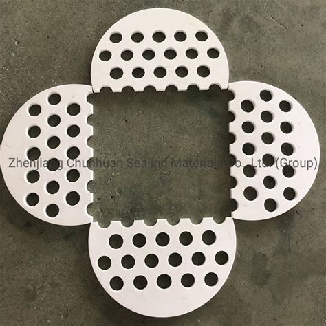 White Perforated Customized PTFE Round Plate Sheet With Dimpled China