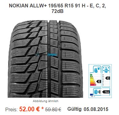 NOKIAN ALLW+ 195/65 R15 91H nur 52 Euro | Reifen-Felgen.de