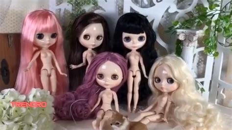 Nude Blythe Doll From Factory Jointed Body Face White Skin Multi Hair Ebay