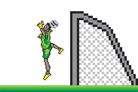 Soccer Player Goalkeeper Conceded The Ball With Pixel Art