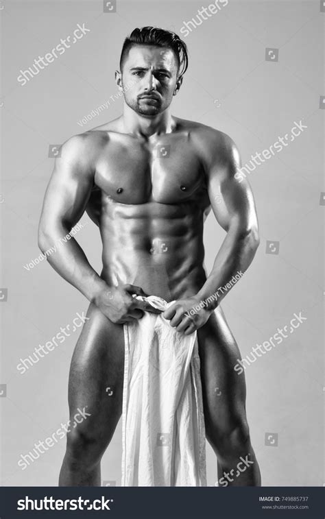Handsome Nude Man Muscular Bodybuilder Macho Stock Photo Shutterstock