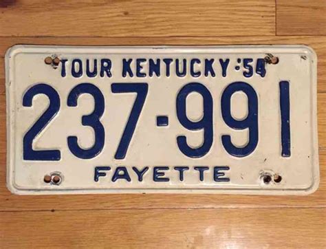 Kentucky License Plate Very Sharp All Original