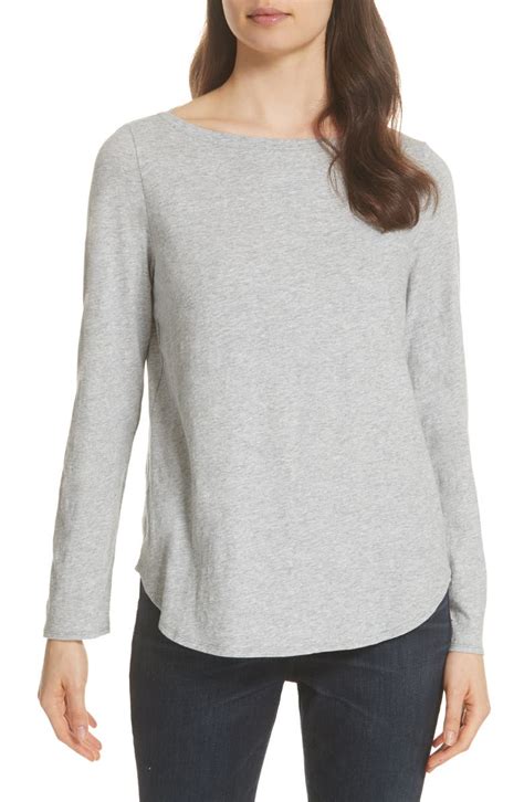 Eileen Fisher Long Sleeve Organic Cotton Tee Nordstrom