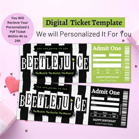 Beetlejuice The Musical Ticket Etsy