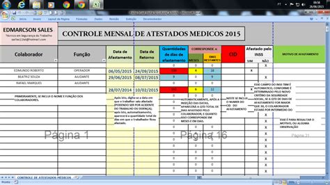 Planilha De Controle De Atestado M Dico Planilhas Excel Gr Tis