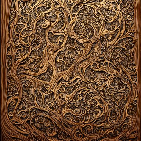 Wood Relief Carving Of World Tree Tree Of Life Stable Diffusion