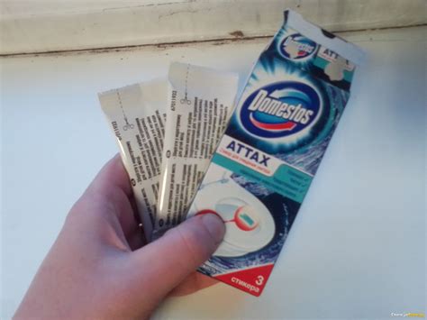 Отзыв про Стикер для очищения унитаза Domestos Attax "Морская свежесть ...