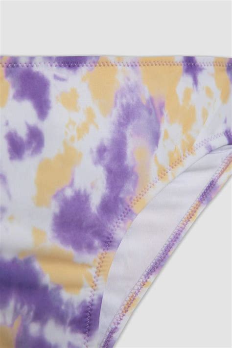 Mor Kız Çocuk Genç Kız Kız Çocuk Batik Desenli Bikini Takımı DeFacto