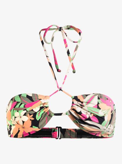 Printed Beach Classics Halter Neck Bikini Top For Women Roxy