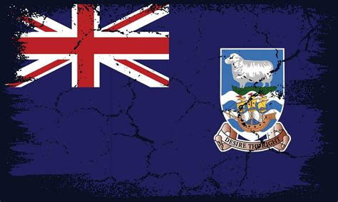 Flat Design Grunge Falkland Islands or Islas Malvinas Flag Background ...