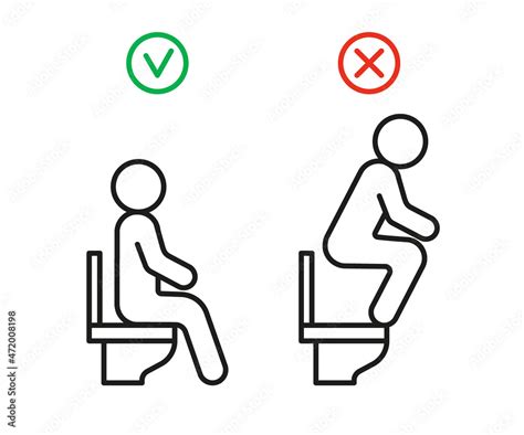 Right And Wrong Behavior In Toilet Wc Rules Sit On Seat Toilet But Not