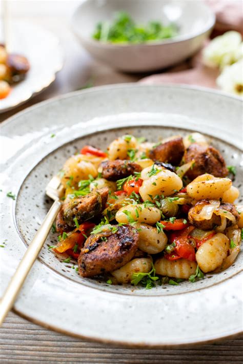 Vegan Sausage Peppers And Gnocchi This Savory Vegan