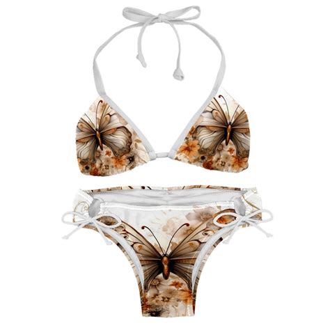 Butterfly Fission Diagram Swimsuit Women Bikini Set Two Pack Detachable Sponge Adjustable Strap