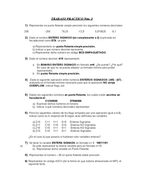 Trabajo Practico Nro 3 TP 3 Arq De Comp TRABAJO PRACTICO Nro 3 1