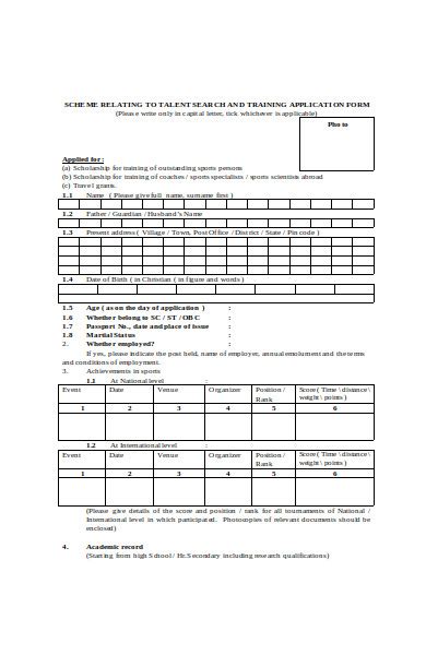 Free 32 Training Application Forms In Pdf Ms Word Xls