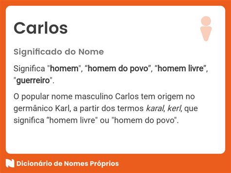 Significado Do Nome Carlos Dicionário De Nomes Próprios