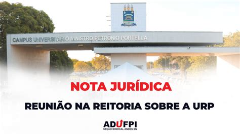 Reunião na reitoria sobre a URP Nota Jurídica ADUFPI