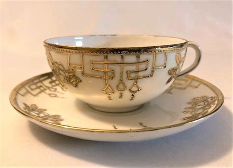 Antique 1910s Noritake Morimura Teacup And Saucer White With Etsy