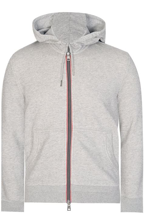 Moncler Contrasting Stripes Zip Hoodie Grey