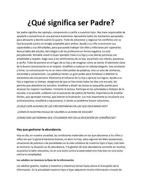 O Que Significa Padre - Qué Significa Ser Padre | PDF