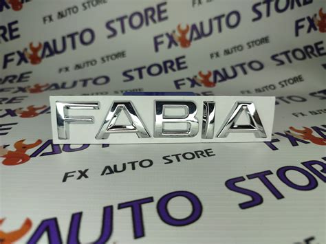 Купить Эмблема буквы Логотип шильдик FABIA Skoda Шкода Хром 125 X 22 мм ...