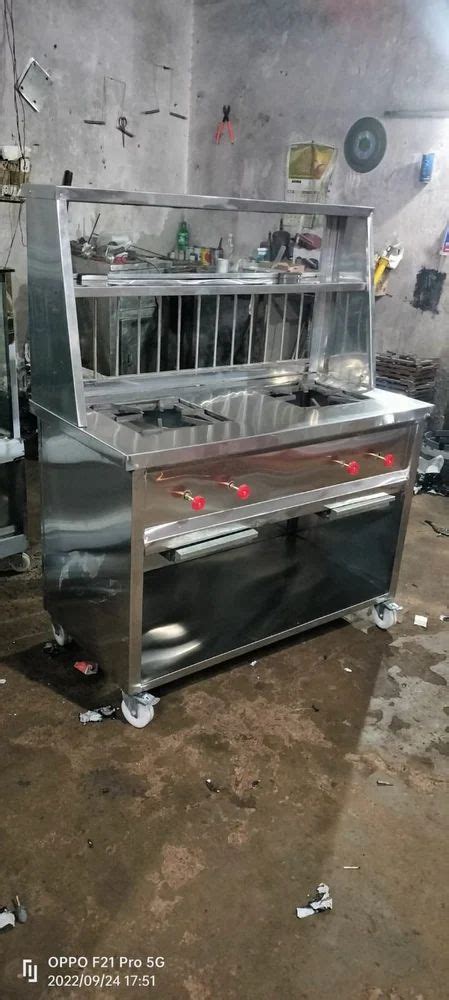 Stainless Steel Chole Bhature Burner Counter For Restaurant At Rs