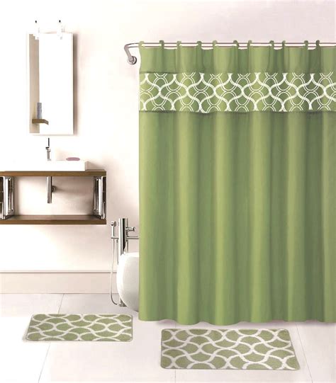 15 Pc Geometric Sage High Quality Jacquard Bathroom Bath Mat Set