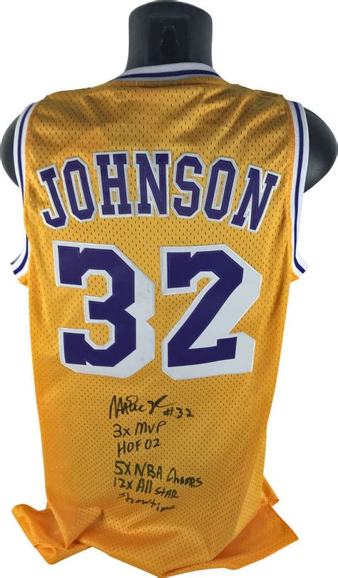 Lot Detail - Magic Johnson Signed & Inscribed LA Lakers Jersey w/ 6 ...