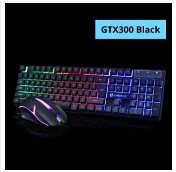 GTX Wired USB Gaming Mouse Keyboard With Rainbow LED Lights Mechanical