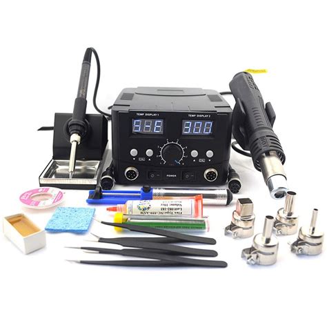 8582D 750W 2 In 1 Hot Air Gun Soldering Iron Station Set W Dual