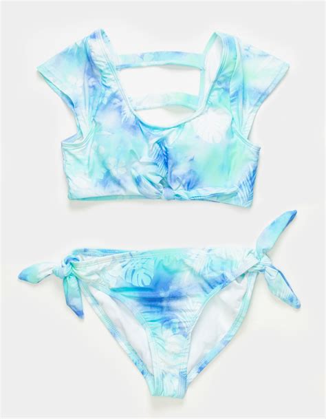 HOBIE Cap Sleeve Bralette Girls Bikini Set BLUE COMBO Tillys