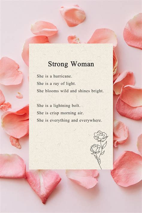 Funeral Short Poem Strong Woman Grief Loss Printable Poem Short