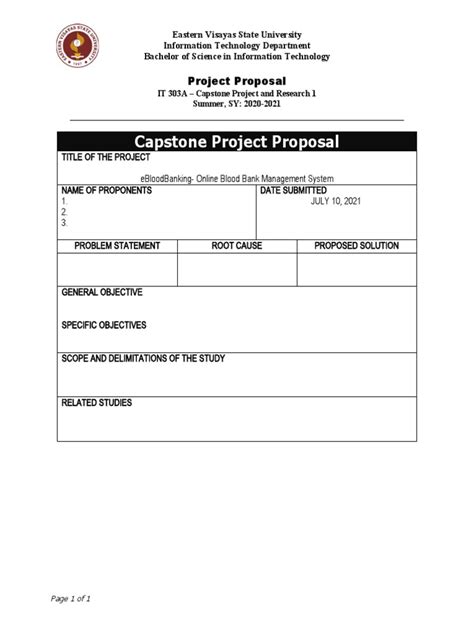 Capstone Project Proposal Template Pdf