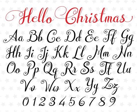 A Christmas Font And Numbers Set With Stars