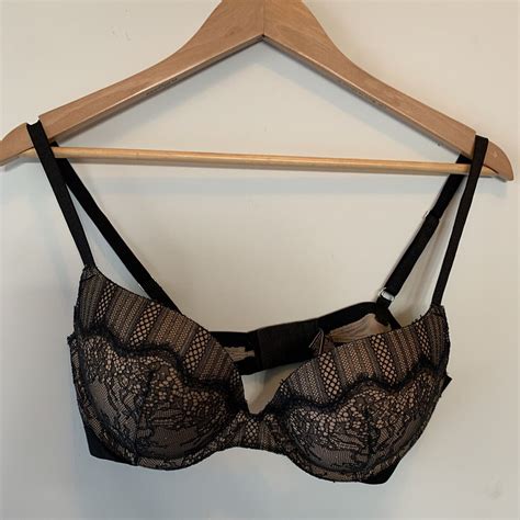 Victorias Secret Very Sexy Push Up Bra D Nude With Black Lace EBay