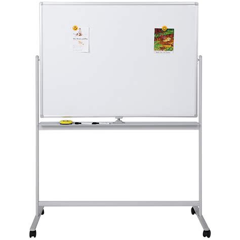 Movable Double Magnetic Whiteboard With Wheels Iron Stand Cm