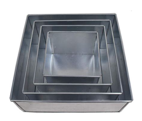 Square Multilayer Wedding Birthday Cake Baking Pan Set Of 4 Cake Tins