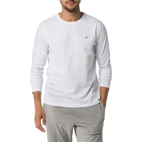 Tommy Hilfiger Cotton Icon Long Sleeve Tee In White For Men Classic