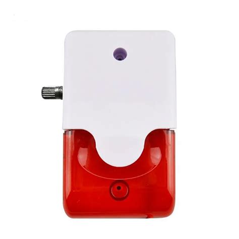 Mini Wired Strobe Siren V V V V Sound Alarm Strobe Flashing Red